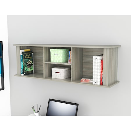 Inval Wall Mounted Hutch 47 in.W Rectangular Washed Oak with Open Storage RE-7032